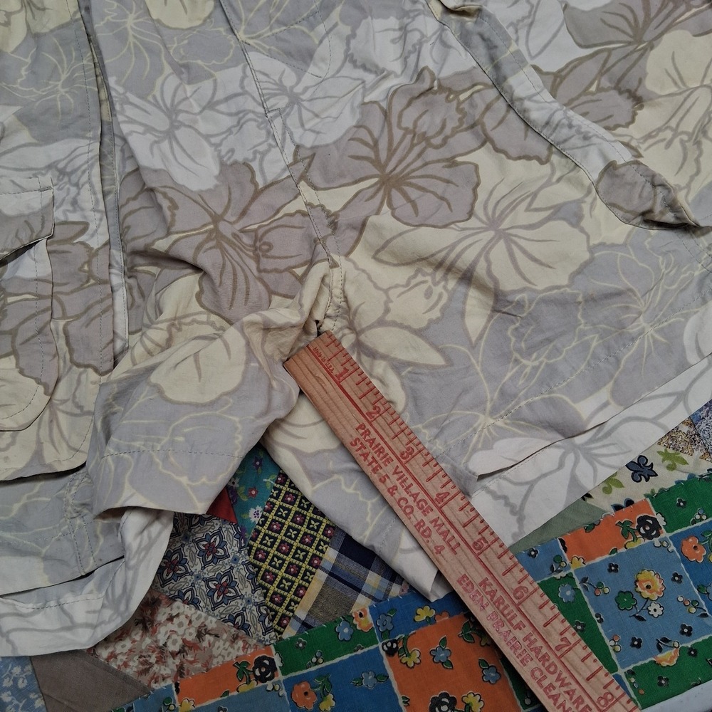 Tommy Bahama Mesh Lined Nylon Floral Print Swim Trunks Size Large Beige - Picture 7 of 9